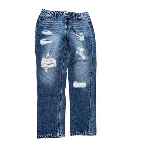 Blue Spice Size 13 - 34" Waist Distressed Hole Jeans - Picture 1 of 5